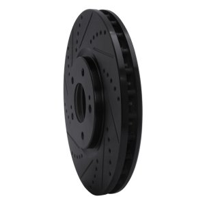 Mitsubishi Lancer Brake Rotor (1) - Front Left - R1 Concepts - Drilled & Slotted - Black - `03-`06